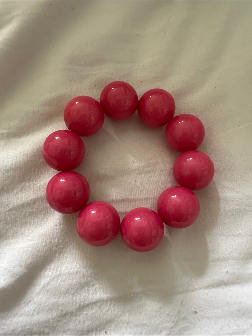 Chunky Pink Beaded Stretch Bracelet